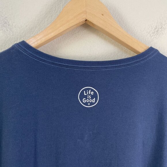 Life Is Good Womens Plus XXL Crusher Classic Fit V Neck T Shirt Patriotic Flower - Picture 8 of 8